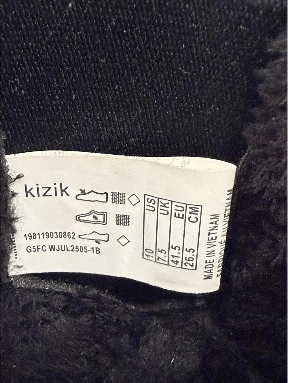 Kizik Black Slip-On Casual Shoes with White Sole Juno 2 Size 10